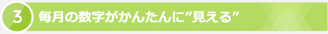 3. 毎月の数字がかんたんに"見える"